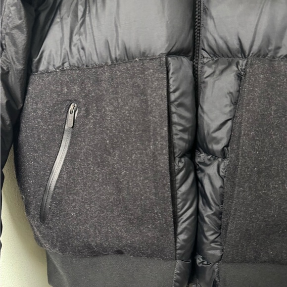 Lululemon Roam Far Wool Goose Down Bomber Puffer Jacket Black/Heathered Black 10 - Picture 6 of 16